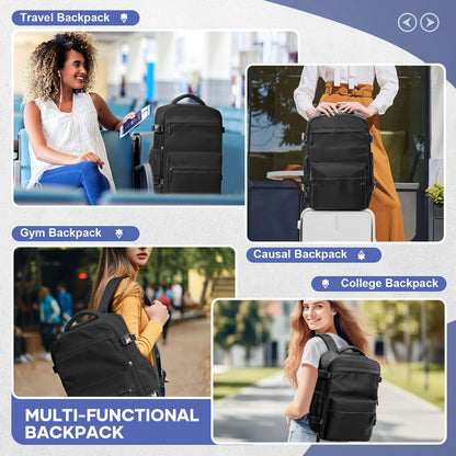Men Vacuum Compression Backpack 15.6in Laptop Backpack Expand Hiking Vacuum Travel Backpack, Ryanair Backpack 40x20x25 Cabin Bag